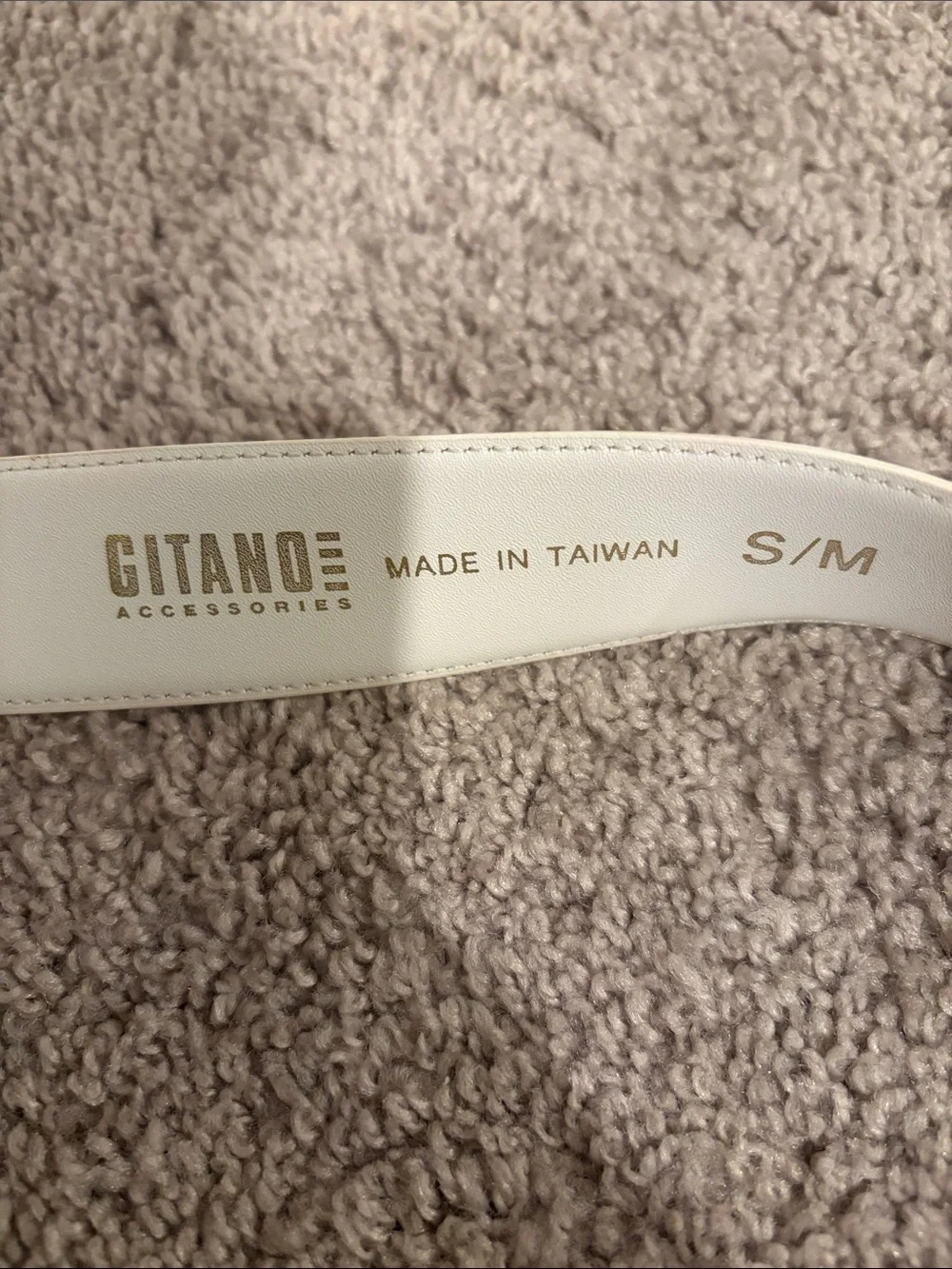 Vintage Gitanos Cream Leather Belt with Silver Buckle size S/M